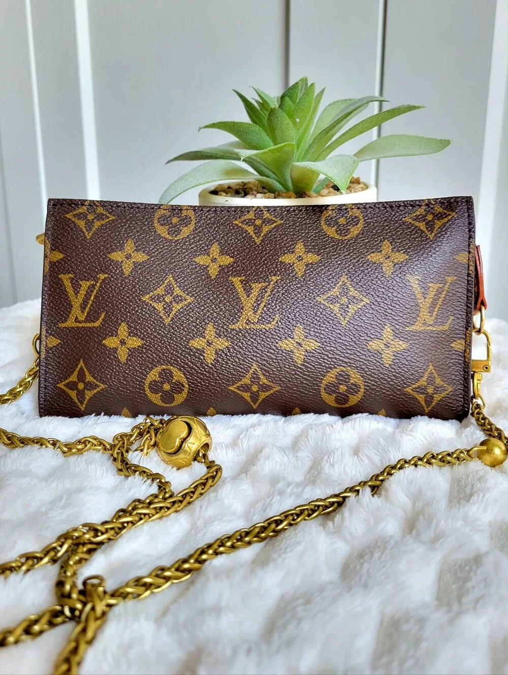 💕LOUIS VUITTON Chain Crossbody Shoulder Bag Monogram